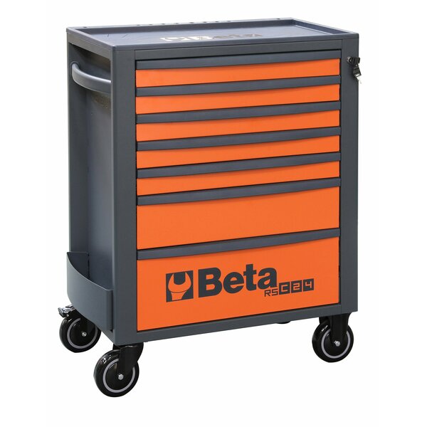 Beta Tool Cabinet, 7 Drawer, Orange, Sheet Metal, 29 in W x 17-1/2 in D x 38 in H 024004671